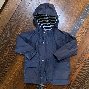 GAP Navy Kids Raincoat with Striped Lining